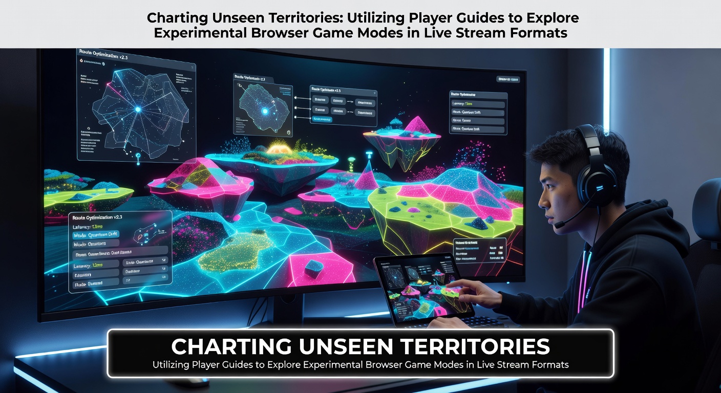 Live streamer navigating an experimental browser game mode with viewer chat overlays and player guide annotations visible on screen
