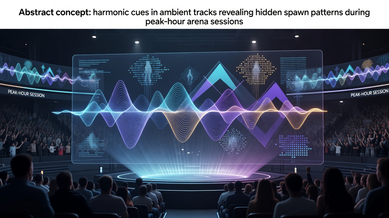 Ambient track visualization showing harmonic layers overlaid on arena spawn maps during peak sessions