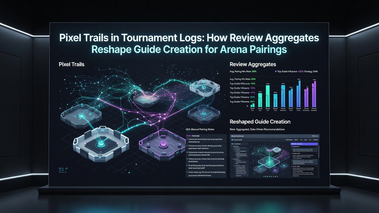 Aggregated review data overlaid on pixel trail maps used for arena guide updates