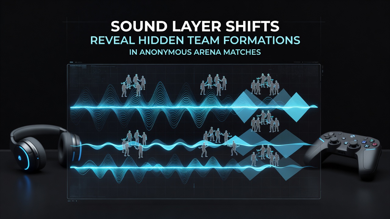 Audio waveform visualization showing layered sound shifts during an anonymous arena match in a browser-based multiplayer game
