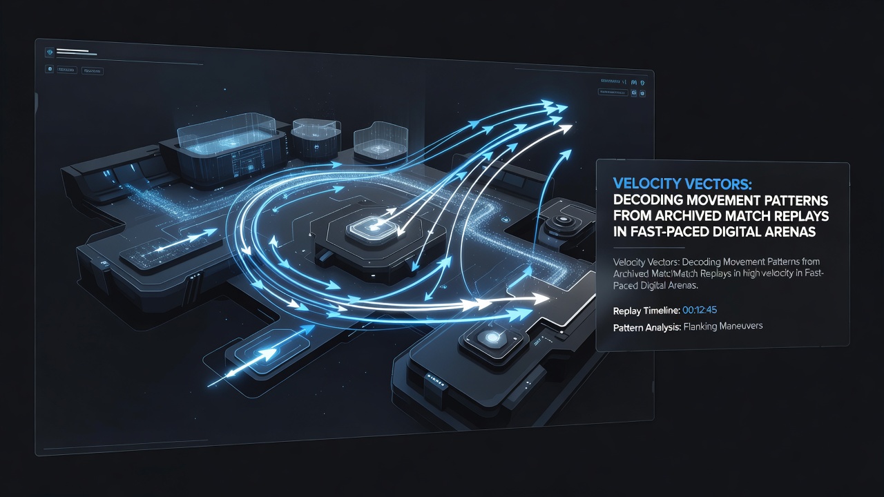 Analysts reviewing velocity vector overlays on a competitive match replay interface