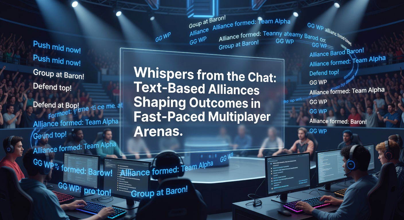 Players coordinating strategies through text chat interfaces in a fast-paced multiplayer arena game